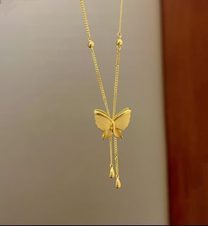 ASK PRICE 999 Gold 5G gold necklace butterfly necklace 6g