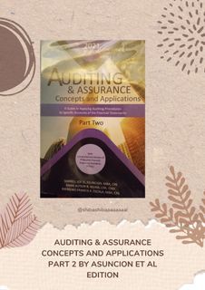 Auditing & Assurance Concepts and Applications 2021 Part 2