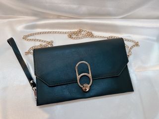 Black Sling Bag & Hand Pouch