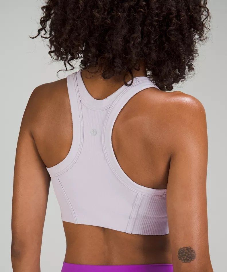 Ribbed Nulu high neck yoga bra, Women's Fashion, Activewear on