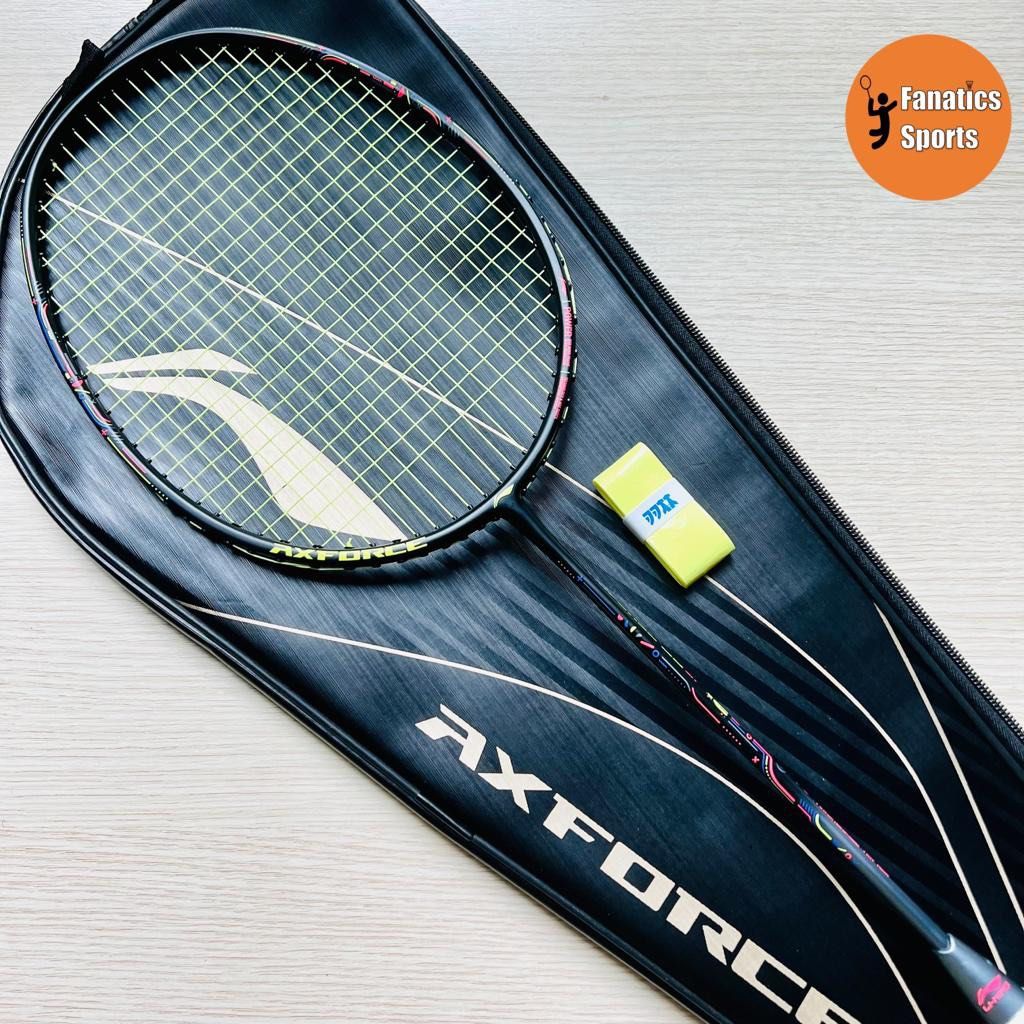 [Bundle] Brand New Li Badminton Racket Axforce 80 JR 5U Badminton Racket strung with Li Ning No