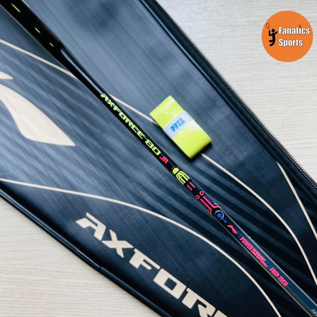[Bundle] Brand New Li Badminton Racket Axforce 80 JR 5U Badminton Racket strung with Li Ning No