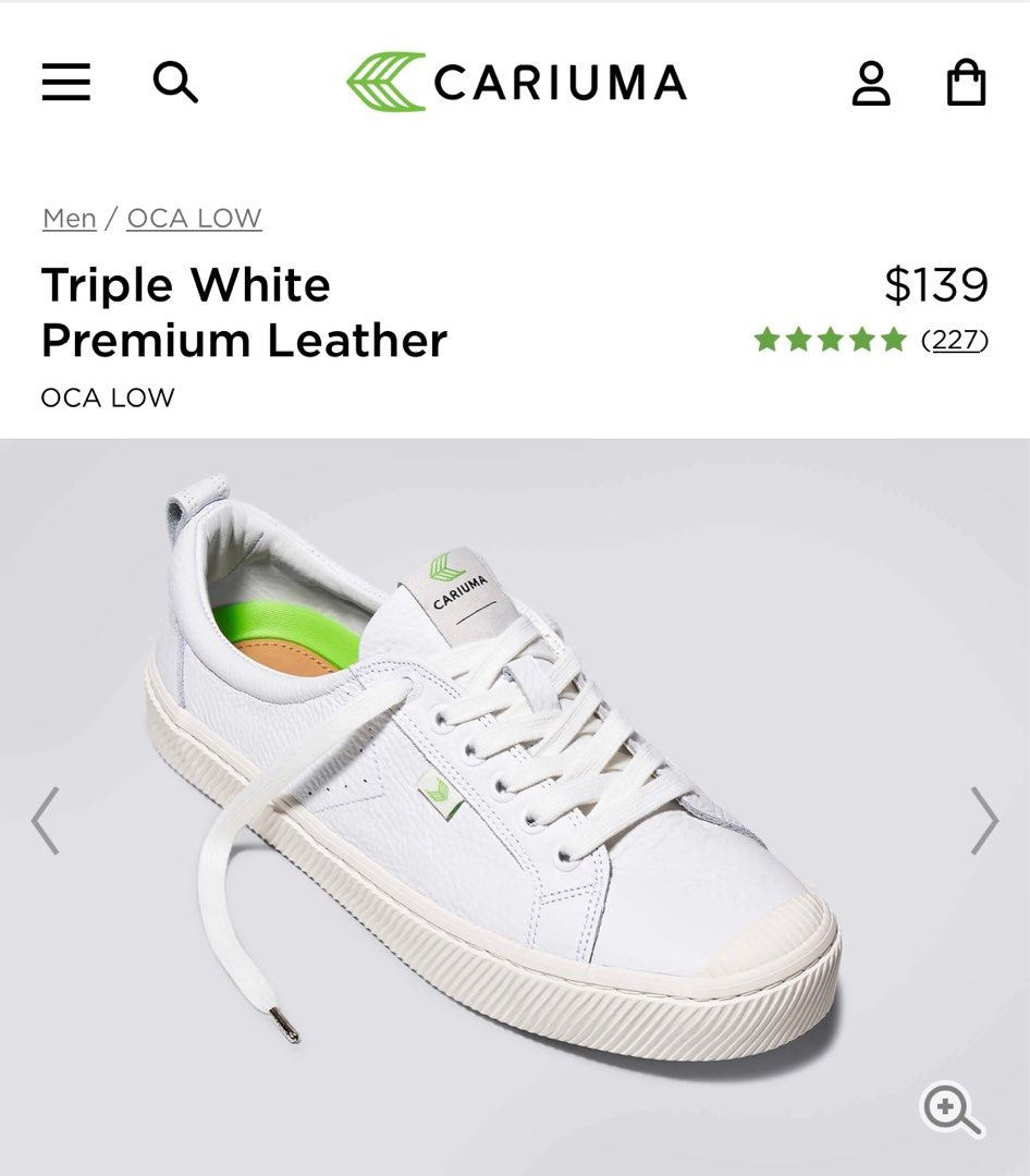 Women's Low Top White Premium Leather Sneakers | OCA Low Women / White Premium Leather / 6.5 by Cariuma