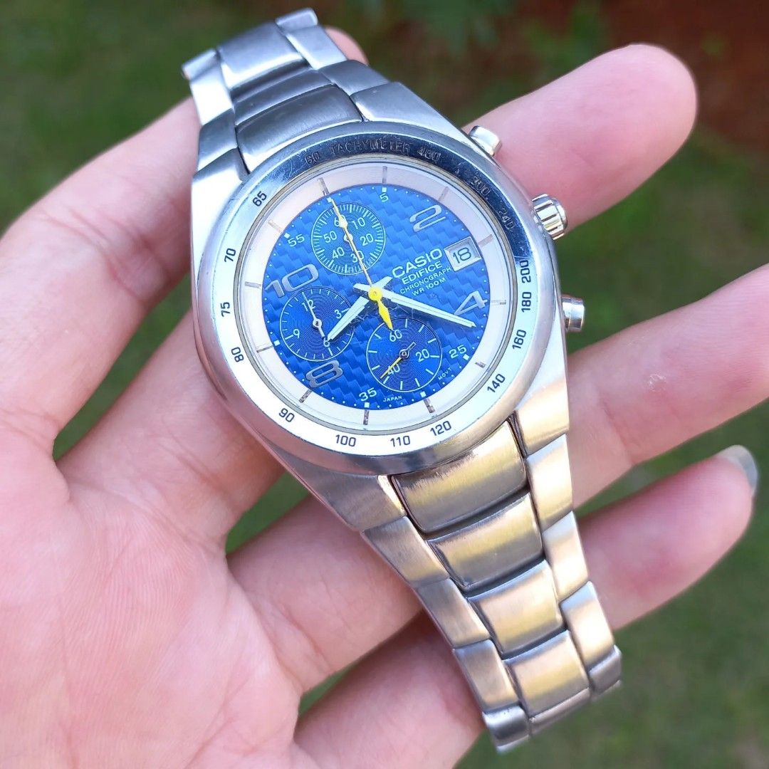 Casio edifice chronograph, Fesyen Pria, Jam Tangan di Carousell
