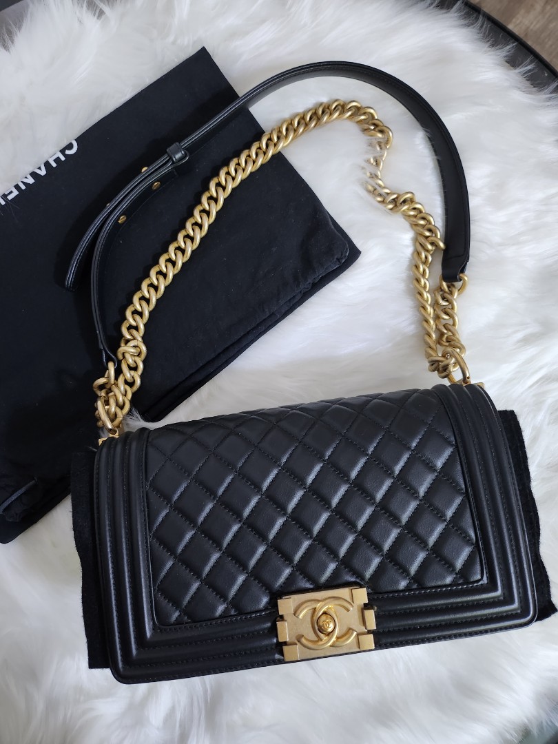 Chanel Boy old medium, Luxury, Bags & Wallets on Carousell
