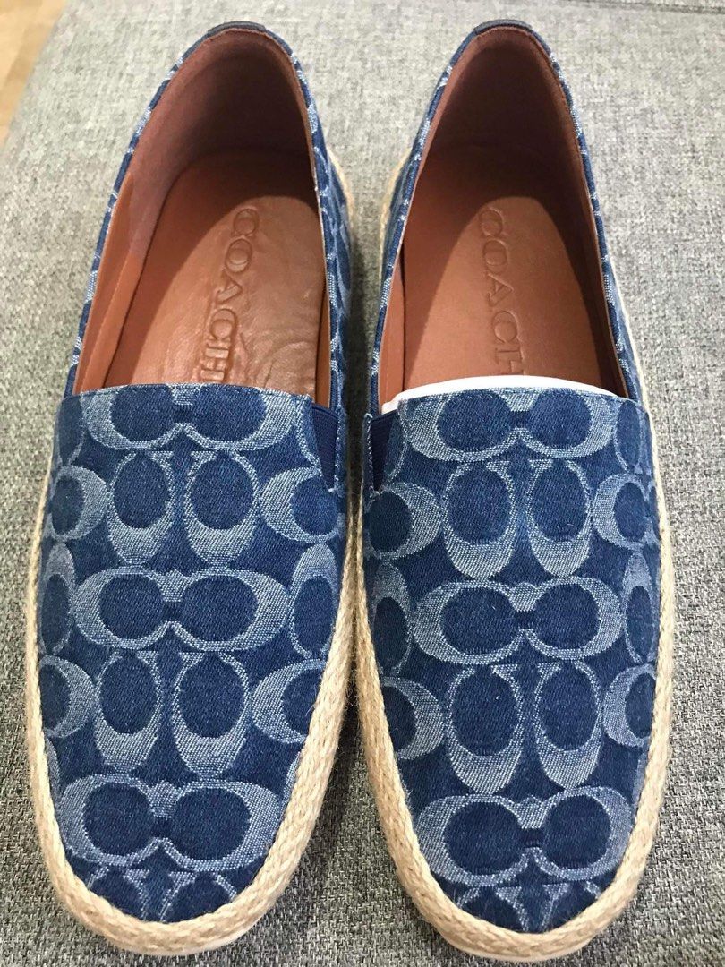 Coach Women s Blue Collins Logo Print Espadrilles