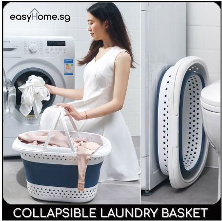 Collapsible Laundry Basket Clothes Storage Bag Foldable Hamper Kitchen Organizer
