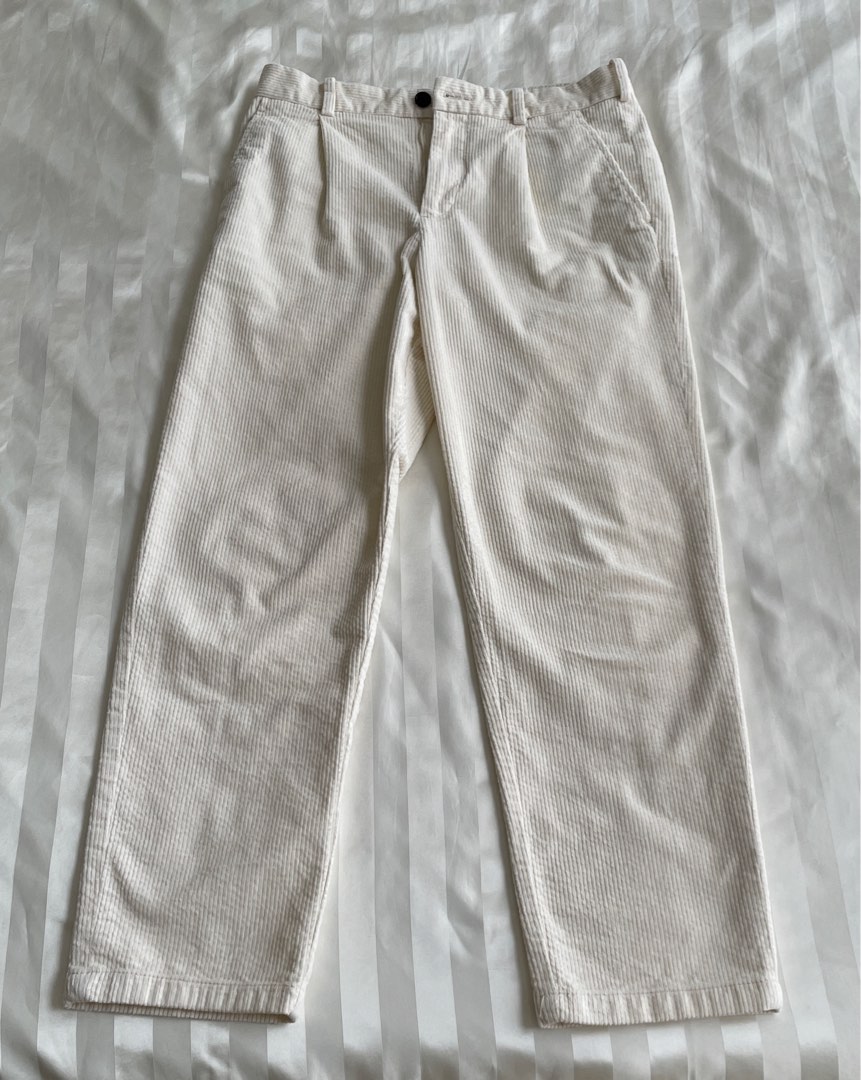 Corduroy Pants (Cream), Men's Fashion, Bottoms, Trousers on Carousell