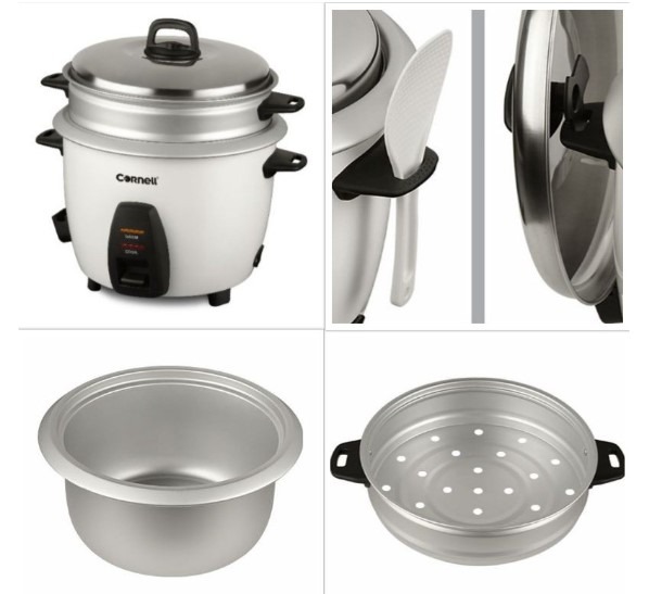 Cornell Rice Cooker with Food Steamer Tray, TV & Home Appliances
