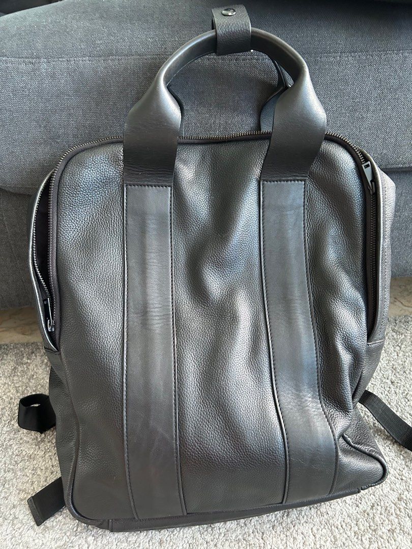 Cos leather shop tote backpack