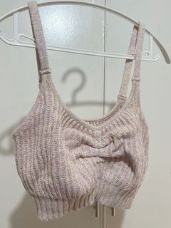 Cotton On Body Small Knit Bra Pink Purple Crop Top