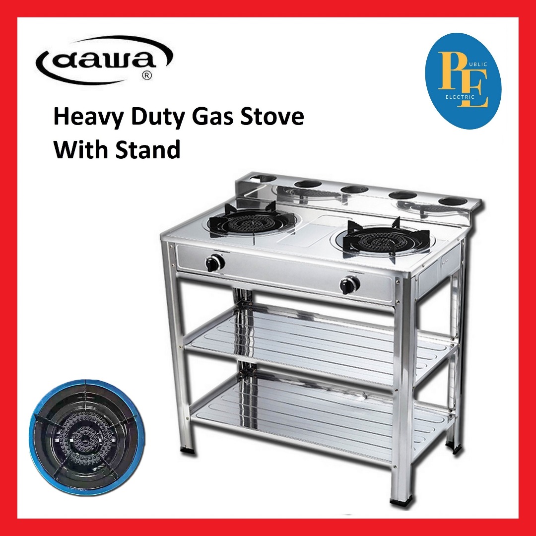 Dawa 2 Burners Stainless Steel Heavy Duty Gas Stove With Stand TP235