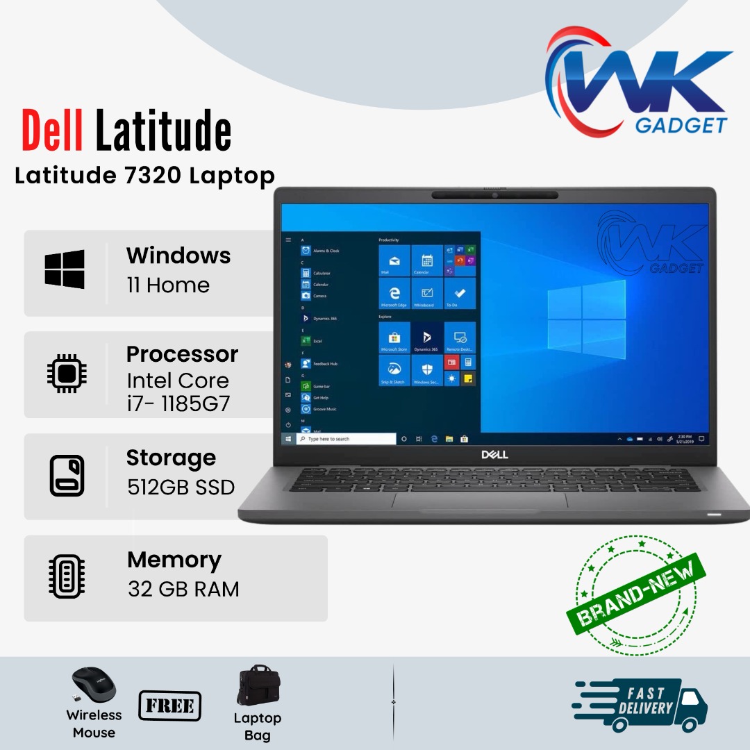 Dell Latitude 7320 Laptop Demo set - i7- 1185G7 - 32GB - 512GB - Integrated  Intel®Iris® Xe Graphics, Computers & Tech, Laptops & Notebooks on Carousell