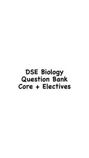 DSE Biology Question Bank