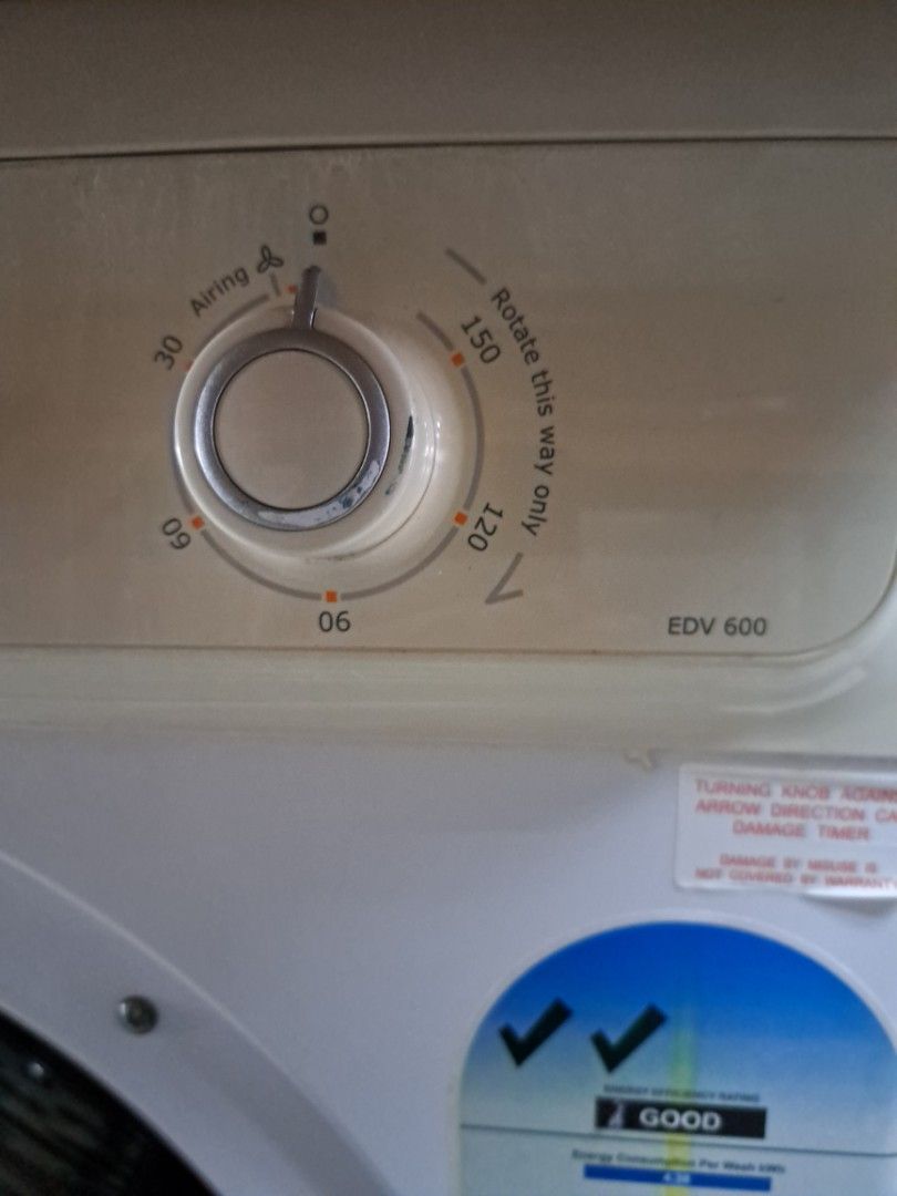 Electrolux 6kg Dryer warranty 2months, TV & Home Appliances, Washing
