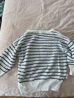 Eyelet Striped Sweater