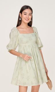 Fayth Floral Dress in Sage & Baby Blue