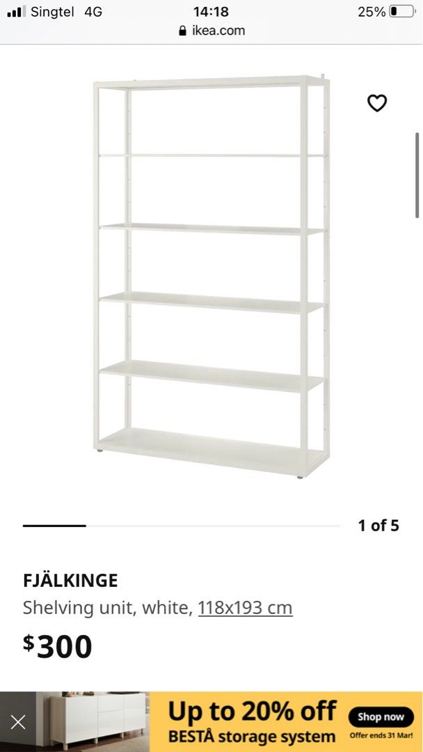 FJALKINGE Ikea Shelf, Furniture & Home Living, Furniture, Shelves