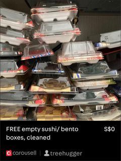 FREE empty clean sushi & bento boxes
