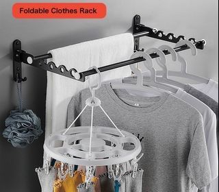 Free Punch Foldable Clothes Hanger Clothes Rack Good for Condo