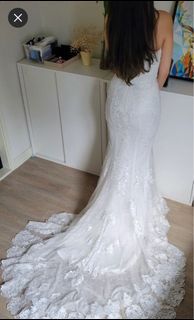 Full Lace Mermaid Bridal Gown with Long Tail