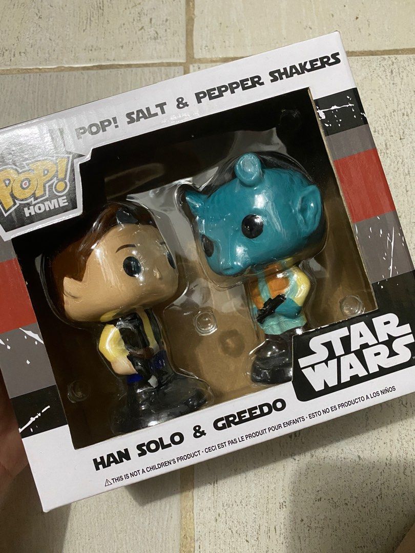 FUNKO POP HOME STAR WARS SALT AND PEPPER SHAKERS HAN SOLO AND GREEDO