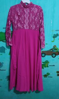 Gamis pink fuschia
