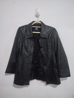 Genuine leather blazer