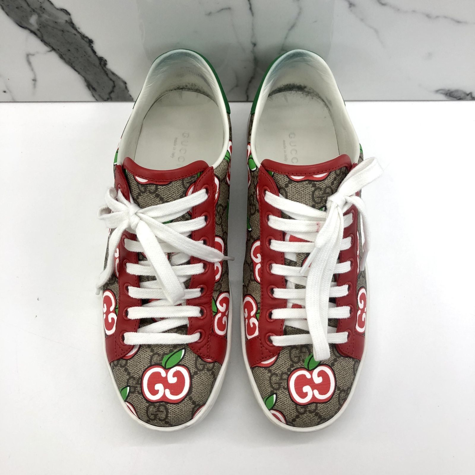 NEW Gucci Auth Women's Beige Red Multi Tennis 1977 Apple