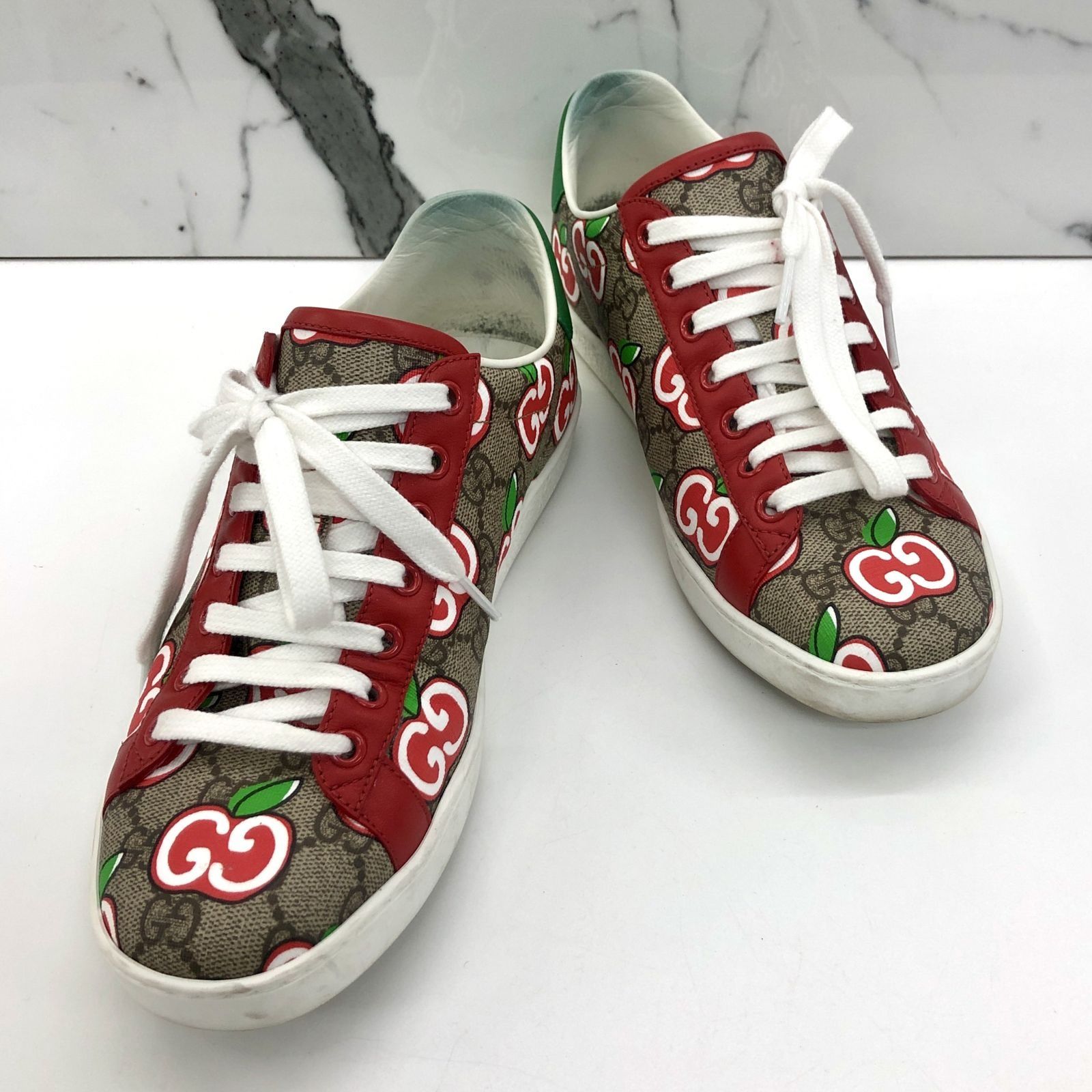 Red green sale sneakers