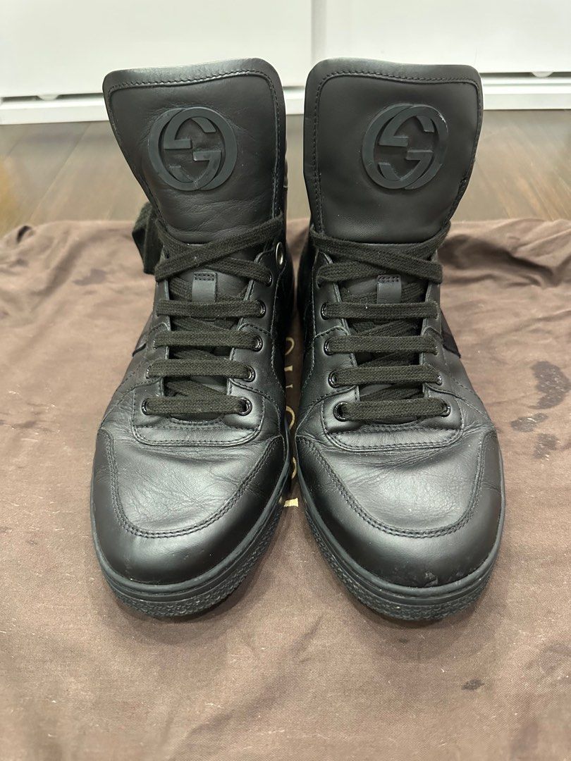 All black cheap gucci high tops