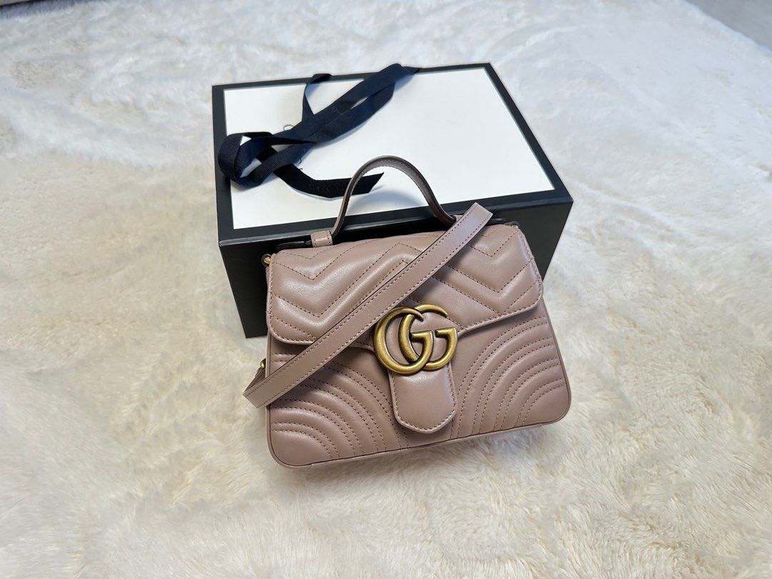 Gucci Mini Marmont Top Handle, Luxury, Bags & Wallets on Carousell