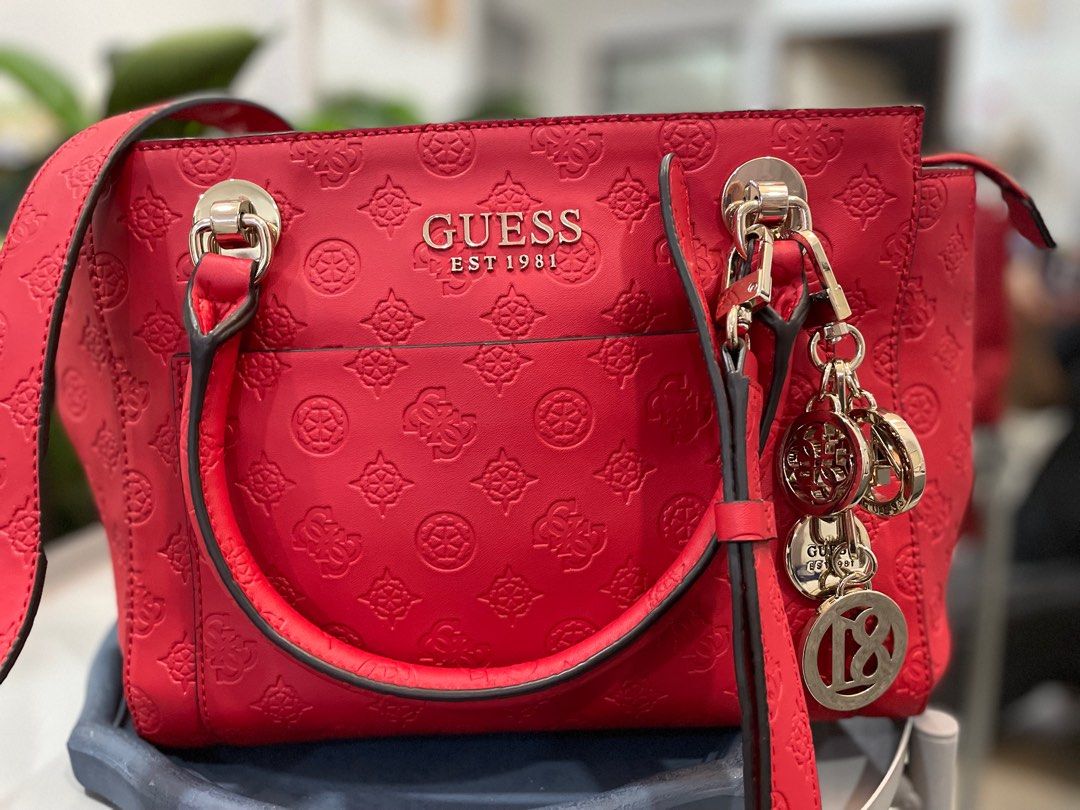Guess handbags red colour 2025