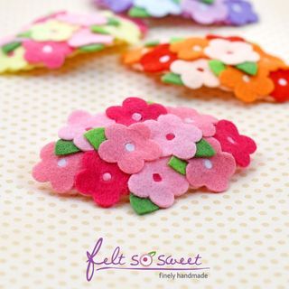 Handmade Felt Hair Clip Stainless Steel Bed-of-posies-large-snap