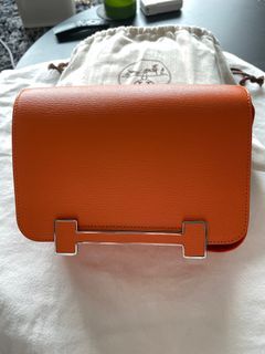 Hermes Dogon Wallet, Stamp Q, Cappucines Color Clemence Leather, Silver  Hardware, with Box