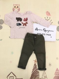 H&M long sleeve with jeans 9-12month