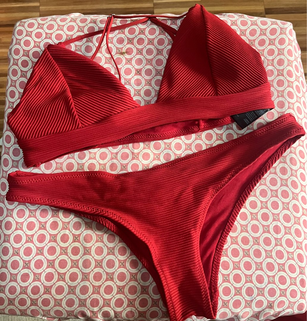 H&M Red bikini, Women's Fashion, Swimwear, Bikinis & Swimsuits on Carousell