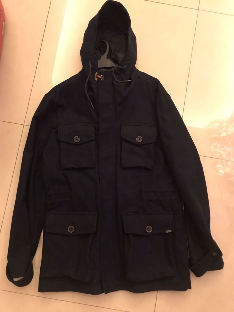 Hooded Timberland Long Wool Jacket