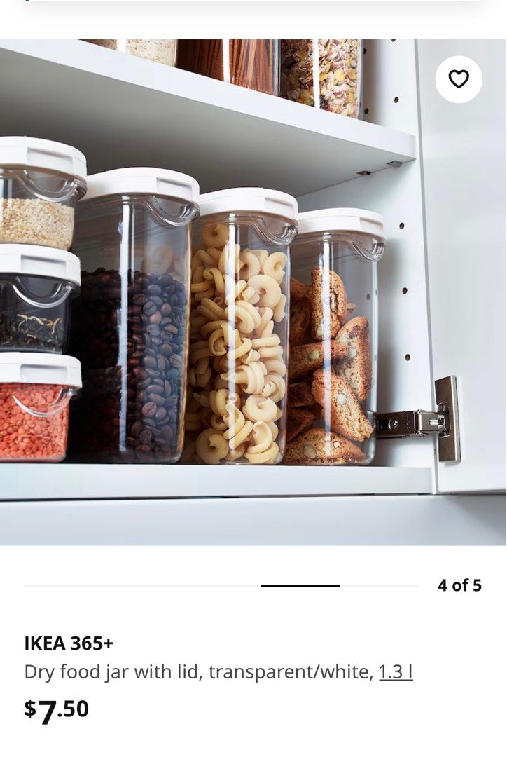 IKEA 365 Dry Food Container with Lid 1.3L Furniture Home