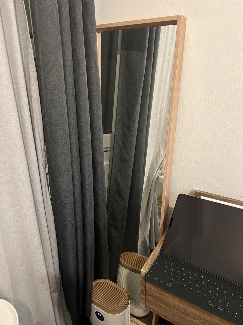 IKEA Full Length Mirror, Light Ash Frame, Furniture & Home Living, Home Decor, Mirrors on Carousell