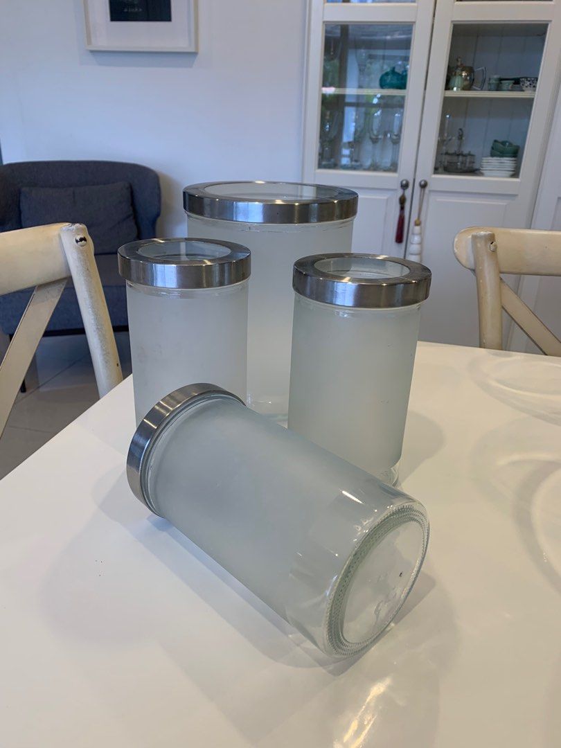 IKEA 4 pc Glass Storage container , Furniture & Home Living
