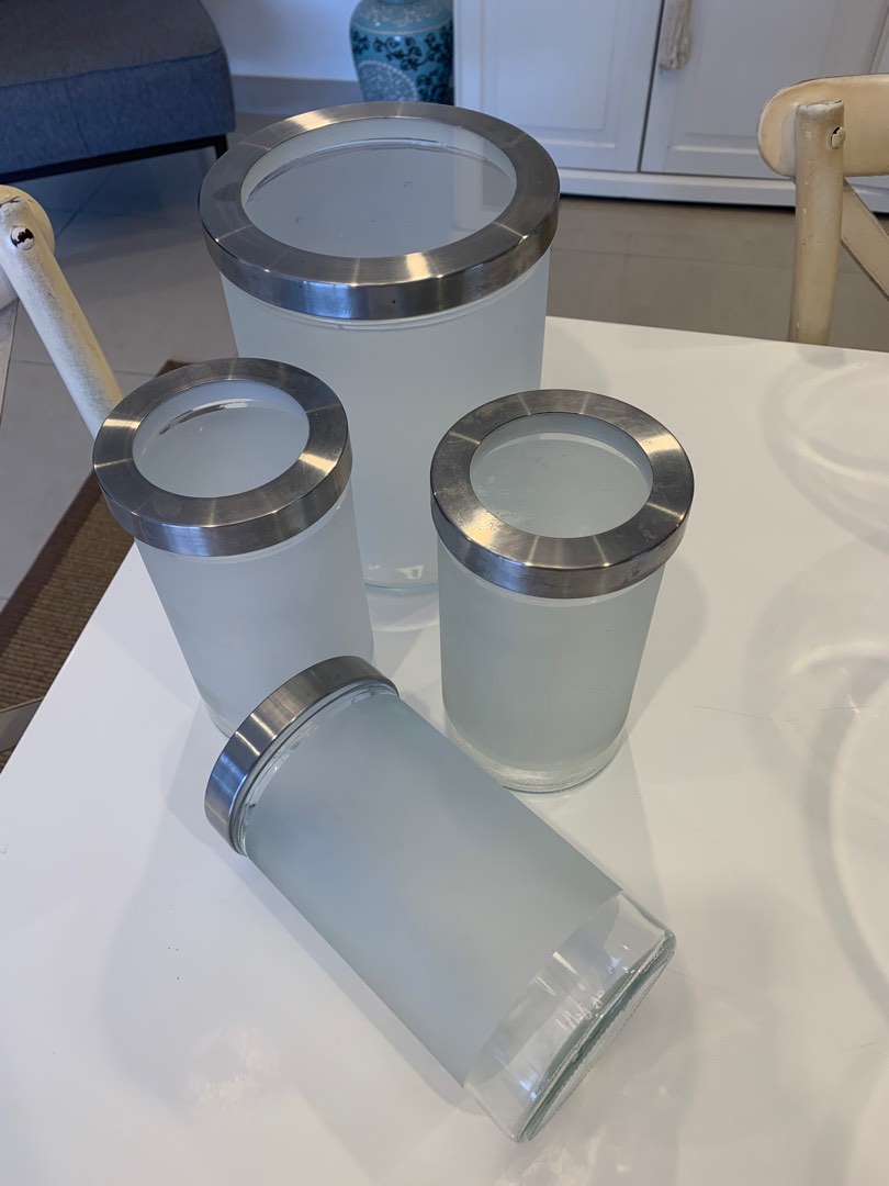 IKEA 4 pc Glass Storage container , Furniture & Home Living