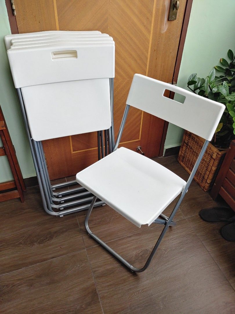 Ikea gunde folding chair white on sale