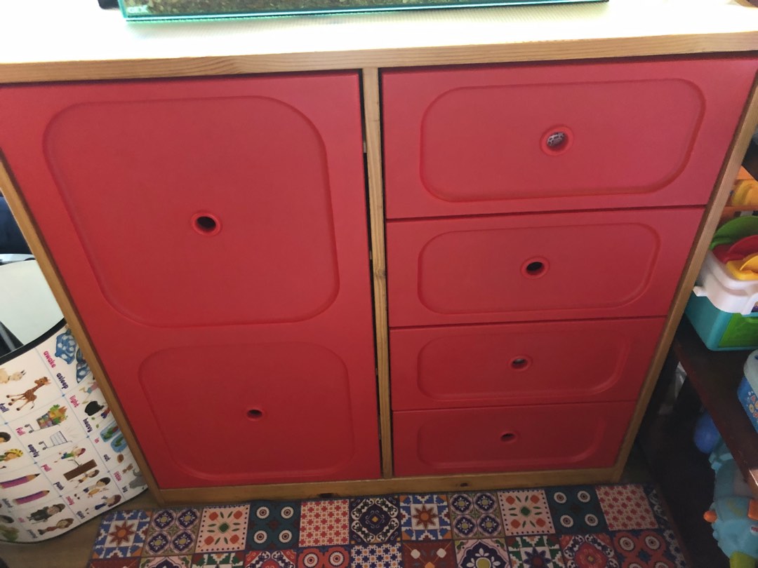 Ikea solid wood with doors, Furniture & Home Living, Furniture, Shelves,