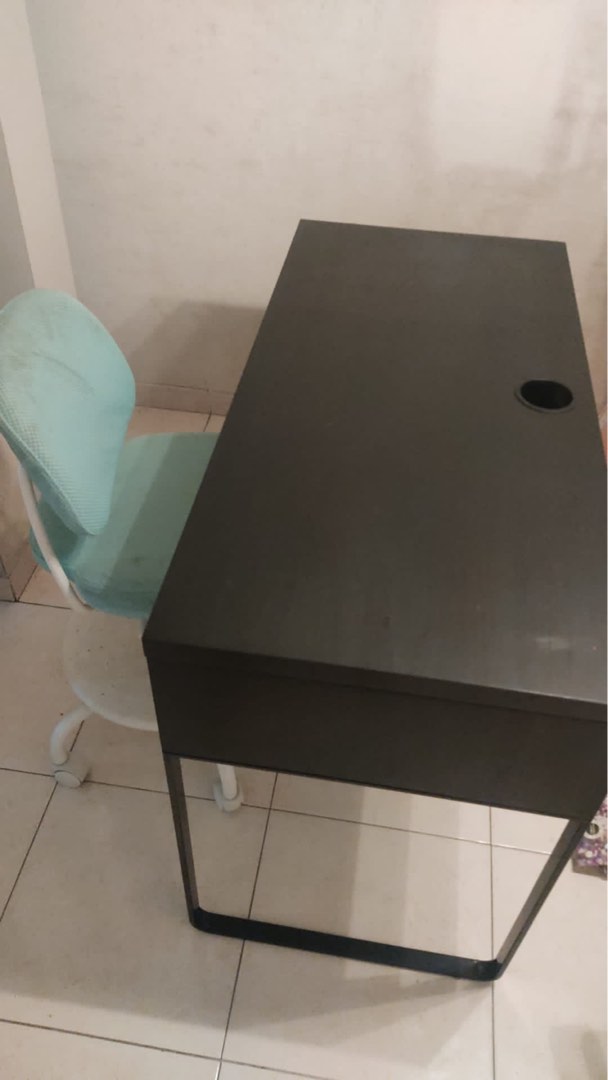 Ikea study table with chair and spectrum lamp, Furniture & Home Living