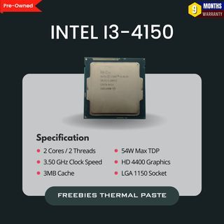Intel i3-4150 2 Cores 2 Threads | Pre-Owned