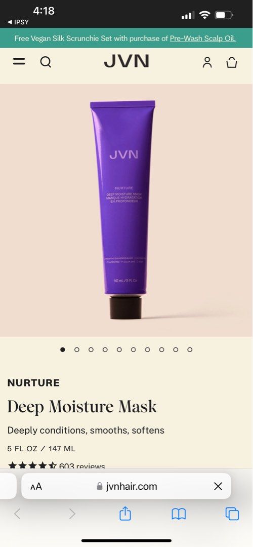 JVN HAIR Nurture Deep Moisture Mask 147mls, Beauty & Personal Care