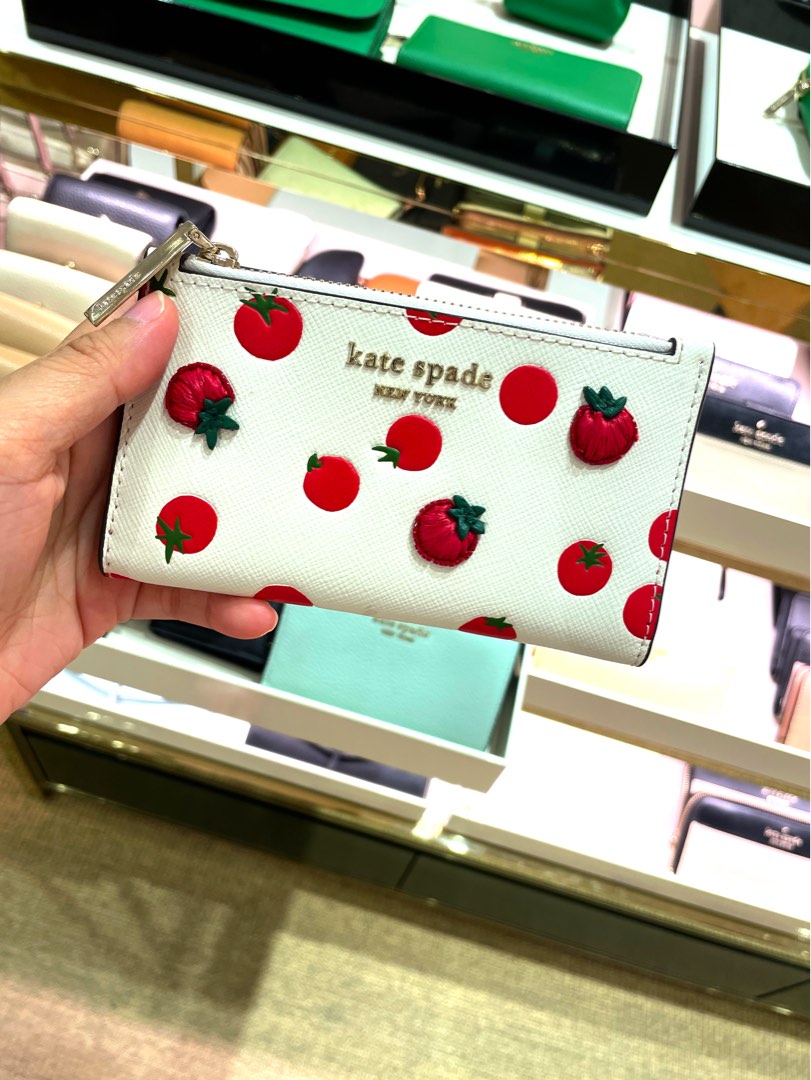 Kate Spade Tomato Dot Small Slim Bifold Wallet, Women's Fashion, Bags &  Wallets, Wallets & Card holders on Carousell
