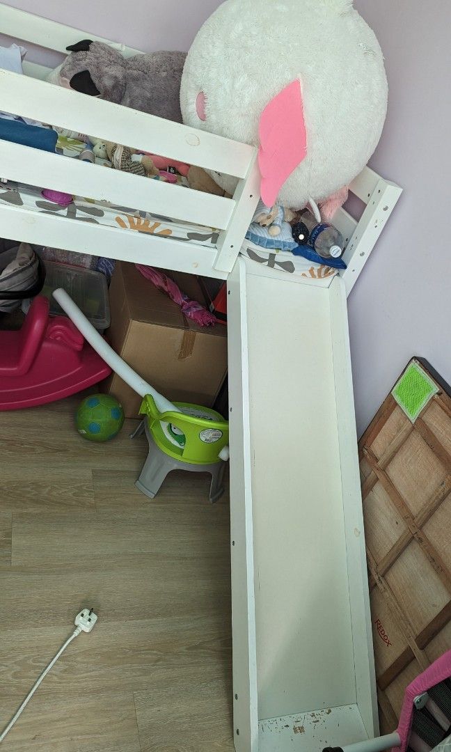 Kid Bunk Bed with Slide and Stair, Furniture & Home Living, Furniture