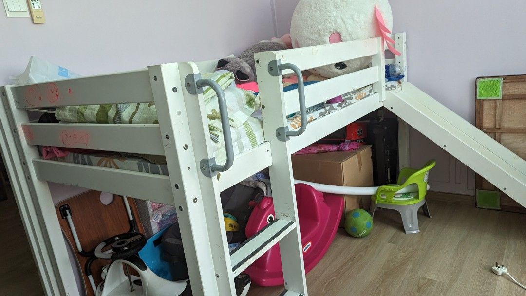 Kid Bunk Bed with Slide and Stair, Furniture & Home Living, Furniture